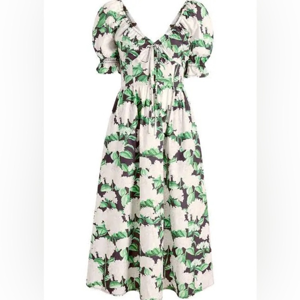 Hill House Home The Ophelia in Nightbloom Floral Black Cream Green Size Medium